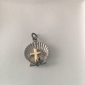 Seashell & Cross charm for necklace or bracelet